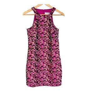 Trina Turk Fully-Lined Cocktail Dress. Pink, Purple, Gold, Black​